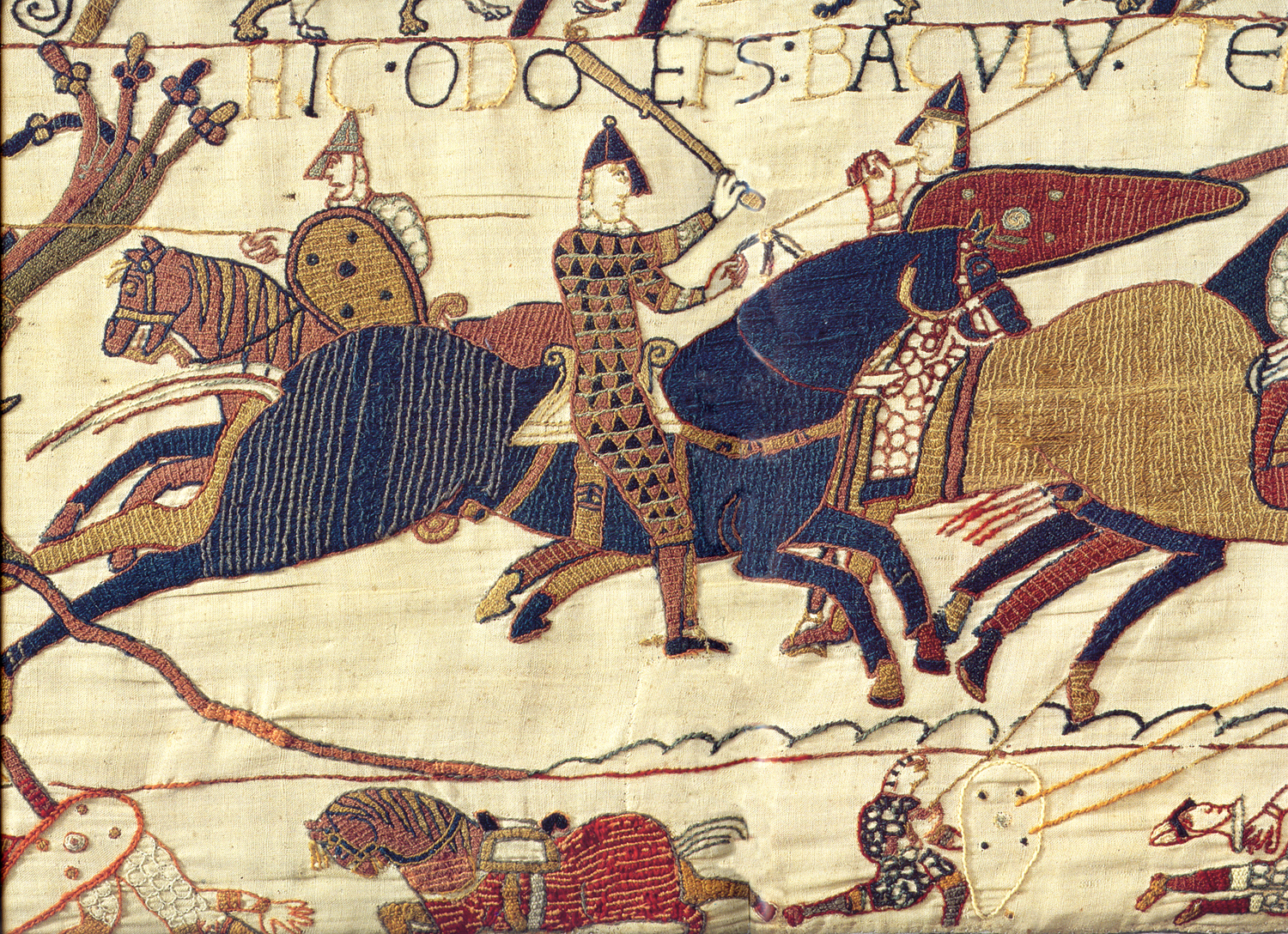 Bayeux Tapestry — Norman knights in chain mail and English civilians, c. 1070s